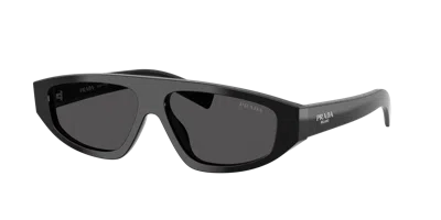 Prada 0pr C02s Angular Black Sunglasses In Black