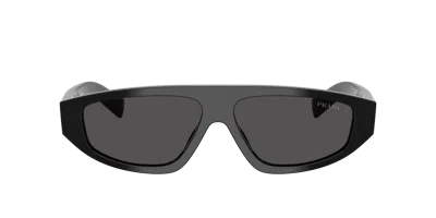 Prada 0pr C02s Angular Black Sunglasses In Black