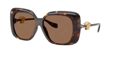 Versace Medusa Square-frame Sunglasses In Brown