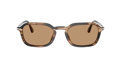 Persol Po3381s 123653 Occhiali Da Sole Marroni Per Uomo In Brown