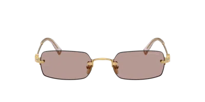 Miu Miu Sonnenbrille Mit Eckigem Gestell In Pink