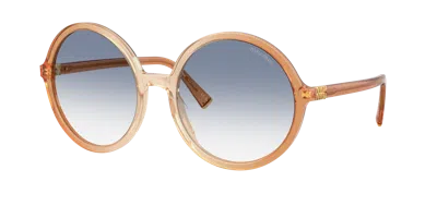 Miu Miu 0mu B02s Miu Regard 26g80o Brown Gradient Brandy Sunglasses In Brown
