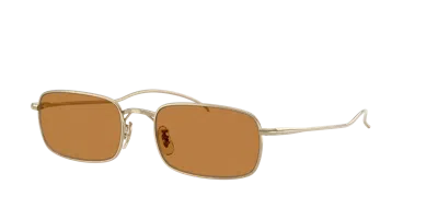 Oliver Peoples Womens Gold Ov1364st Rectangle-frame Metal Sunglasses In Gold