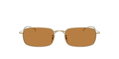 Oliver Peoples Womens Gold Ov1364st Rectangle-frame Metal Sunglasses In Gold