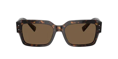 Dolce & Gabbana Sharped Rectangle-frame Sunglasses In Brown