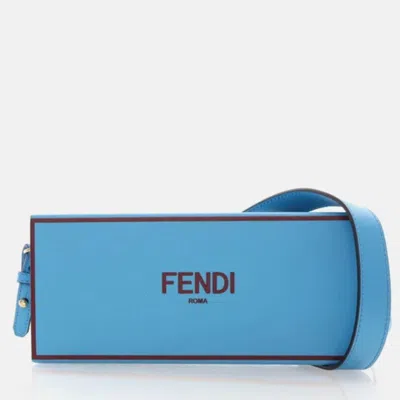 Pre-owned Fendi Leather Horizontal Box Bag In Blue