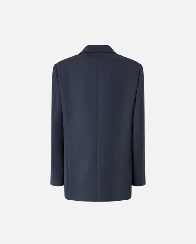 Pinko Double-breasted Blazer With Gold Buttons In Blue