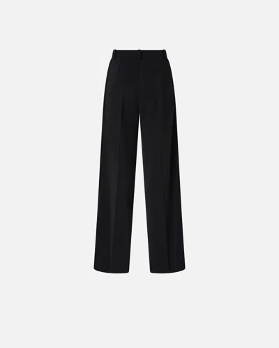 Pinko Palazzo Pants With Satin Details In Black