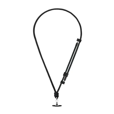 M.craftsman Yoggle Power Click C-c Charging Cable + Crossbody Phone Strap - The Brooker - All Black In Black