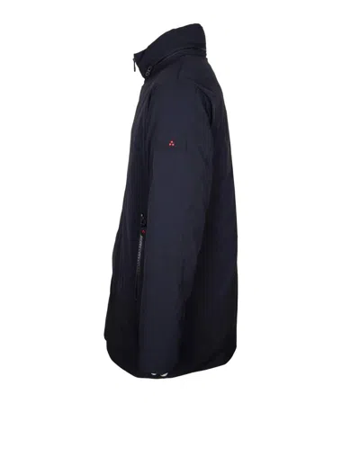 Peuterey Long-sleeved Stand-collar Cotton Coat In Blue