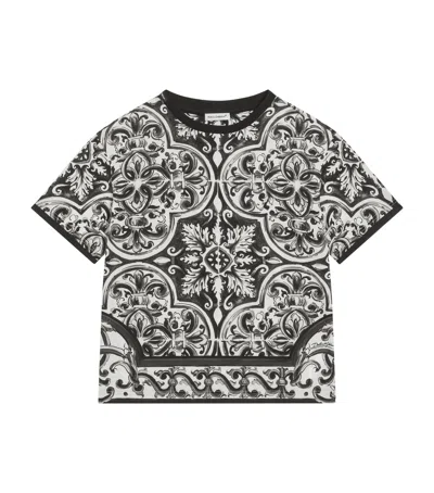 Dolce & Gabbana Majolica-print Short-sleeved T-shirt In Black