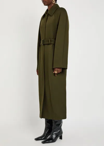 Stella Mccartney Belted Single-breasted Coat In Green