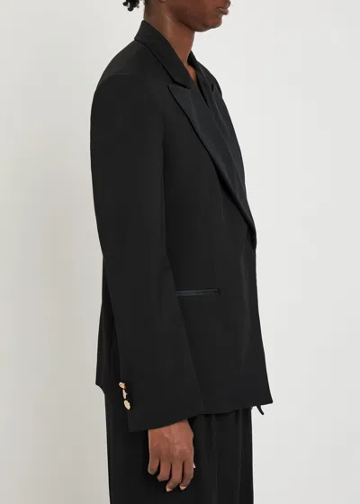 Wales Bonner Harmony Wool Gabardine Blazer In Black