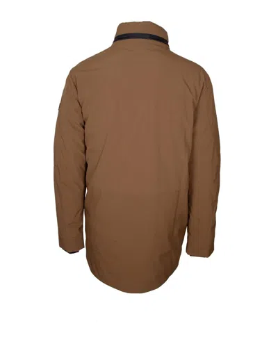 Peuterey Stretch Polyester Canvas Jacket In Brown