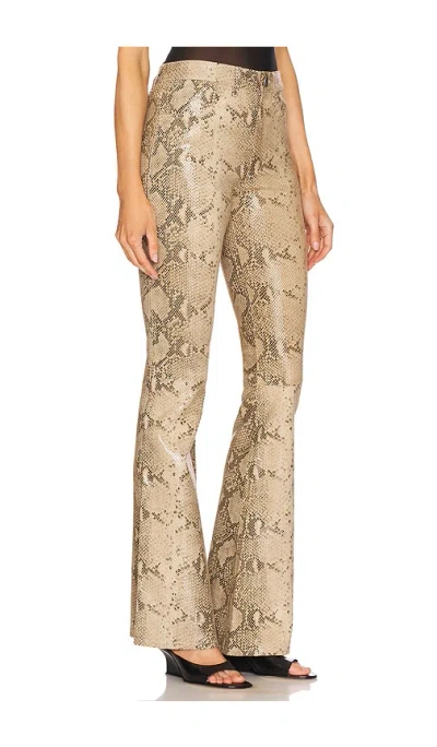 Sprwmn Python Ankle Flare Pants In Gold