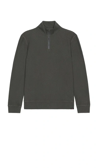 Faherty Textured Knit Quarter Zip Sweater In Green