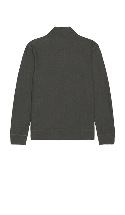 Faherty Textured Knit Quarter Zip Sweater In Green