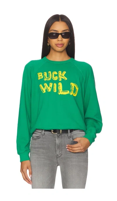 Mother The Biggie Concert Cotton Graphic Sweatshirt In Green