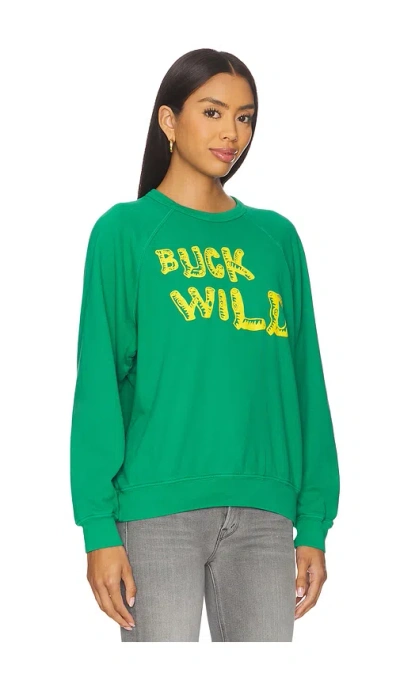 Mother The Biggie Concert Cotton Graphic Sweatshirt In Green