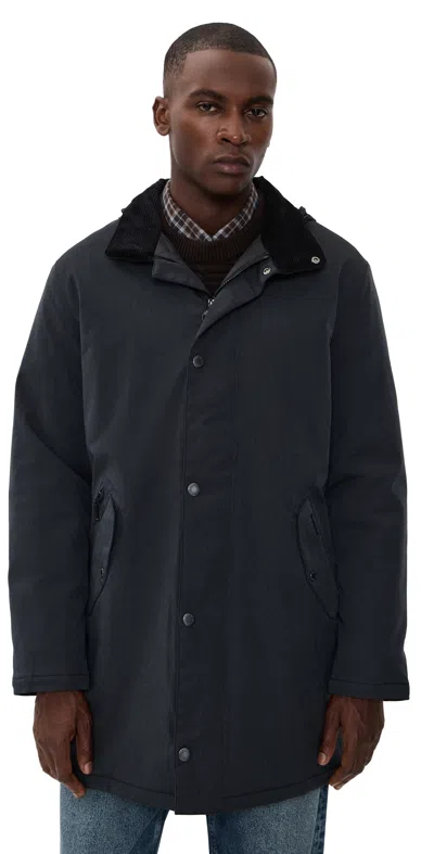 Barbour Winter Powell Waterproof Jacket Black In Black