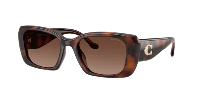 Coach Maxi Sculpted C Oversized Rectangle Sunglasses In Brown