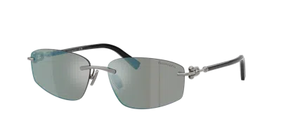 Tiffany & Co . 59mm Irregular Rectangular Sunglasses In Gray