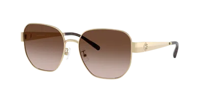 Tory Burch Tortoiseshell Round-frame Sunglasses In Brown