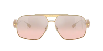 Versace Geometric Frame Sunglasses In Pink
