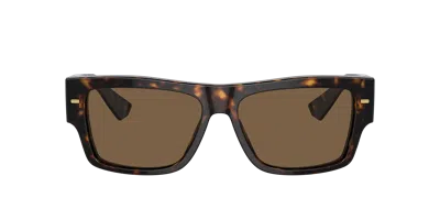 Dolce & Gabbana Sharped Rectangle-frame Sunglasses In Brown