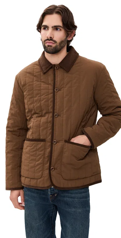 Apc A.p.c. Mens Leone Chestnut Brown Quilted Jacket In Brown