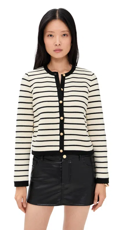 Rails Catania Cardigan Ivory Black Stripe In Multi