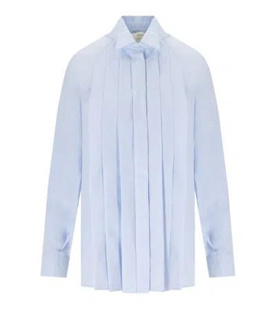 Max Mara Cotton Poplin Shirt In Blue