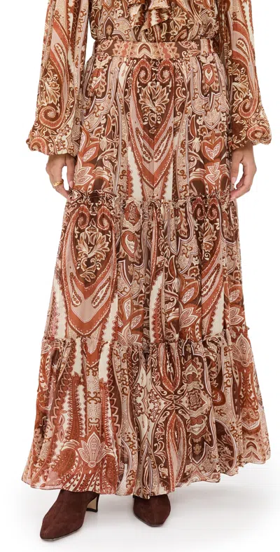 Hemant & Nandita Tiered Maxi Skirt Multi In Multi