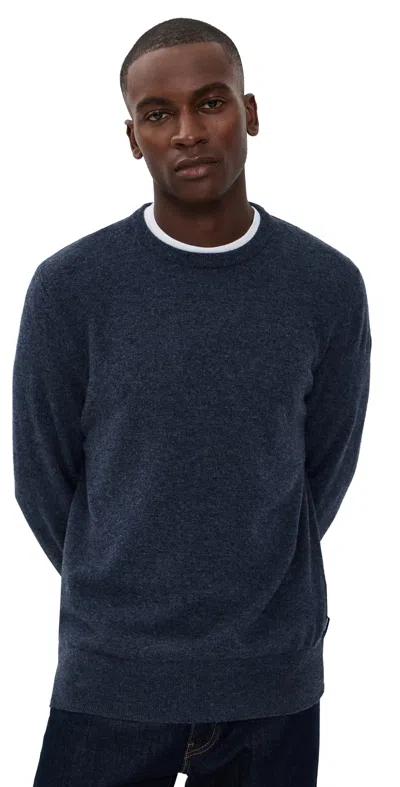 Barbour Waterbury Crew Neck Sweater Navy In Blue