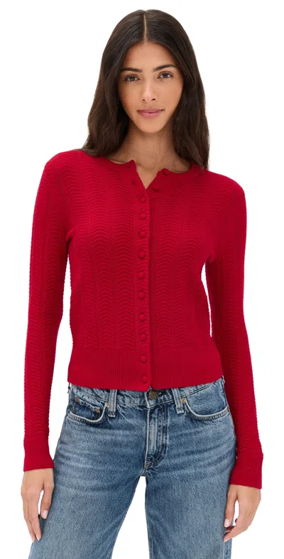Rag & Bone Francesca Wool Blend Cardigan In Red