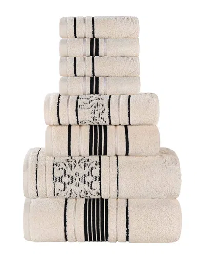 Superior Sadie Zero Twist Cotton Jacquard Floral Absorbent 8pc Assorted Towel  Set