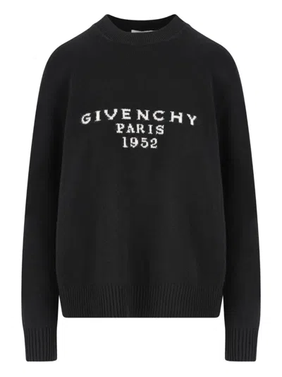 Givenchy Womens Black Brand-intarsia Round-neck Wool And Cashmere Sweater