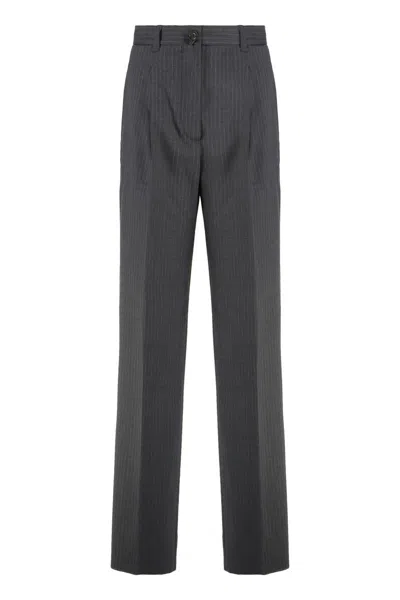 Weekend Max Mara Salsa Wool Trousers In Gray