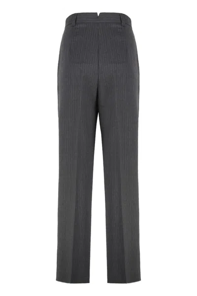 Weekend Max Mara Salsa Wool Trousers In Gray