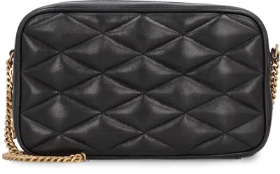 Saint Laurent Quilted Leather Camera Bag Small Leather Goods Black In Black