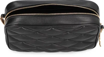 Saint Laurent Quilted Leather Camera Bag Small Leather Goods Black In Black