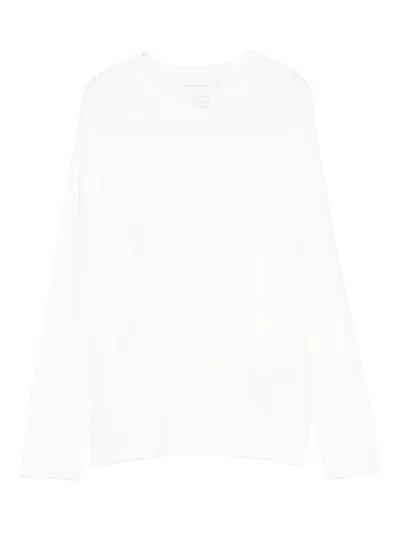 Majestic Long-sleeve Round-neck Sweater In White
