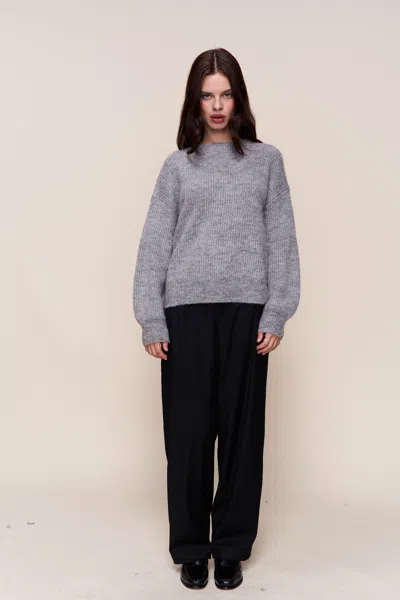 Danielle Guizio Ny Bobbie Oversized Wool Jumper In Gray