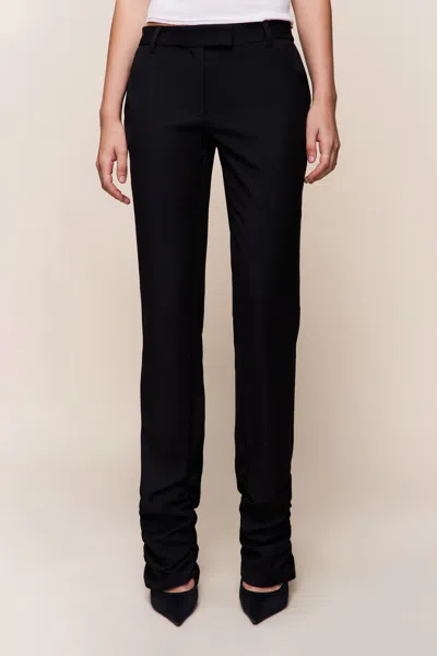 Danielle Guizio Ny Cora Ruched Hem Pant In Black
