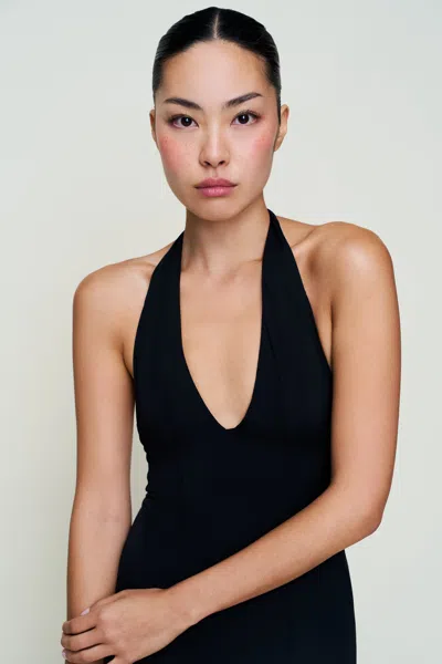 Danielle Guizio Ny Halter Dress In Black