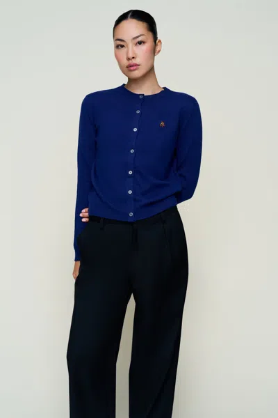 Danielle Guizio Ny June Relaxed Wool Cardigan In Blue
