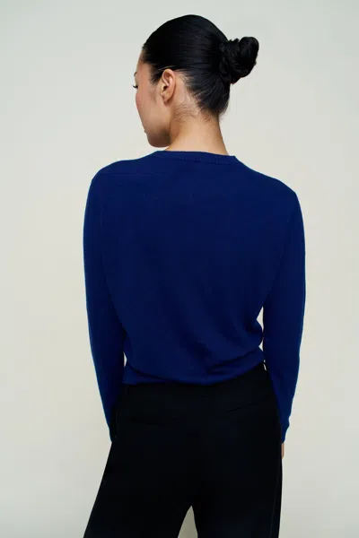 Danielle Guizio Ny June Relaxed Wool Cardigan In Blue