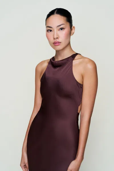 Danielle Guizio Ny Lina Midi Dress In Brown