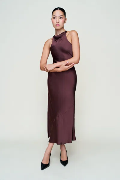 Danielle Guizio Ny Lina Midi Dress In Brown