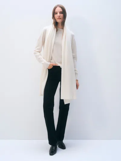 White & Warren Cashmere Travel Wrap In White In White